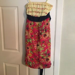 Strapless, floral dress